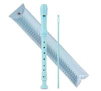 Jasenna Recorder Instrument for Beginner Adults,8-Hole Soprano Descant Recorder Music Flute with with Cleaning Rod & Leather Case For Home Entertainment(2-Flash Woven Blue2)