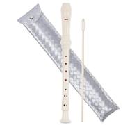 Jasenna Recorder Instrument for Beginner Adults,8-Hole Soprano Descant Recorder Music Flute with with Cleaning Rod & Leather Case For Home Entertainment(2-Woven Sliver)