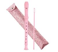 Jasenna Recorder Instrument for Beginner Adults,8-Hole Soprano Descant Recorder Music Flute with with Cleaning Rod & Leather Case For Home Entertainment(3-Carved Pink)