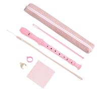 Jasenna Recorder Instrument for Beginner Kids Adults,8-Hole Soprano Descant Recorder Music Flute with Cleaning Rod & Case Bag For School Student Home Entertainment(6-Woven Pink)