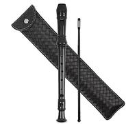 Jasenna Recorder Instrument for Beginner Kids Adults,8-Hole Soprano Descant Recorder Music Flute with with Cleaning Rod & Leather Case For School Student Home Entertainment(2-Woven Black)