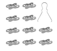 JASFLY 12 Pairs Chain Lock Bicycle Chain, 6-7-8 Chain Lock Chain Link Bicycle with Mounting Aid for Quick Bicycle Repair (Silver)