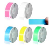 JASFLY 5 Rolls Thermal Label Tape for L11/R11/HP1/P12/P15, 12 x 40 mm Label Tape Waterproof for D30/D35/Q30/B100/B100n/88X for Home, Office, School, 160 Labels/Roll (Colour)