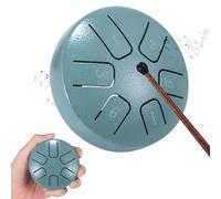 Jasfyee 3.8 inches 6 Notes Mini Ethereal Drum, Beginner Handpan Steel Percussion Tongue Drum Comes with 2 Sticks,Sheet Music, for Kids Music Enlightenment Sound Healing Meditation Yoga