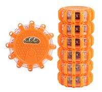 Jasfyee 6pcs road flares, orange flashing beacons for vehicles suitable for roadside assistance, car breakdown