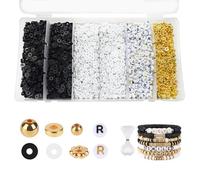 Jasfyee Bracelet Making Kit, Clay Beads with White and Black, Clay Beads Bracelet Making Kit for Craft, Jewelry Making, Suitable for Making Friendship Bracelets and Gifts Gifts