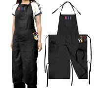 Jasfyee Canvas Pottery Apron for Women, Split Leg Artist Apron, Cross Back