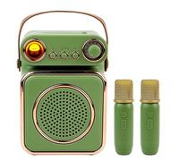 Jasfyee Karaoke Machine with 2 Wireless Microphones, Mini Portable Bluetooth Karaoke Speaker with LED Lights for Kids Adults Girls Boys Birthday Family Home Party (Light Green)