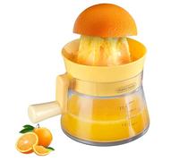 Jasfyee Manual Citrus Juicer with 500ml Cup and Easy Pour Spout - Hand Cranked Fruit Juicer for Lemons, Oranges, and Limes - Compact Juice Squeezer for Kitchen, Gym, and Travel