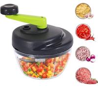 Jasfyee Manual Food Chopper, Gray Manual Chopper, Abs Material Manual Blender, Suitable For Onions, Garlic, Peppers, Carrots, Fruits