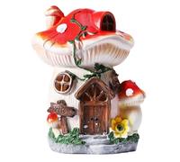Jasfyee Solar Powered Mushroom House Garden Ornament - Waterproof Resin Fairy House Decoration for Outdoor Patio, Lawn, Yard, Gifts and Garden Accessories