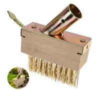 Jasfyee Weed Brush, Block Paving Weeding Tool, Patio Brush with Copper Wire Bristles and Metal Scraper, Patio Cleaner Brush for Cleaning Patio Block Paving Moss Buildup(B)