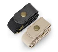 JASGOOD 2 Pack No Buckle Elastic Belt for Women Men, Buckle Free No Bulge No Hassle Invisible Stretch Belt for Jeans Pants Trousers, Black/Beige,Fit Waist 35"-50"