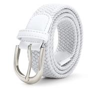JASGOOD Braided Canvas Stretch Belt Elastic Casual Belt for Men,Women,Junior 1.3 Inch Wide