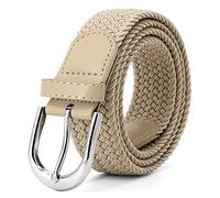 JASGOOD Braided Canvas Stretch Belt Elastic Casual Belt for Men,Women,Junior 1.3 Inch Wide