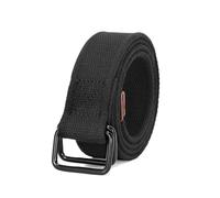JASGOOD Men Canvas Belt Web Fabric Casual Work Belt with Black D Ring Set of 1,Black