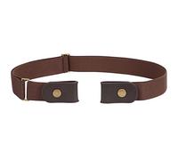 JASGOOD Men No Buckle Belt Buckle Free No Show Elastic Belts Women Unisex Invisible Adjustable Waist Belt for Jeans Pants(Coffee,Fits Pant Size 30"-48")