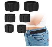 JASGOOD No Buckle Invisible Stretch Belts for Men/Women 2 Loop Buckle Free Elastic Belts for Jeans Pants Unisex 6 Pack （Black,Fits 2 Loop Distance 3"-5"）