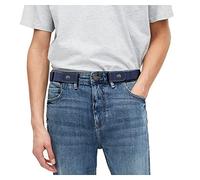 JASGOOD No Buckle No Show Belt for Men Buckle Free Stretch Belt Invisible Belt for Jeans Pants 1.38 Inch Wide (Blue, Blue Leather Buckle,Pant Size 39-51 Inch)