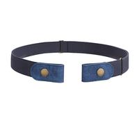 JASGOOD No Buckle No Show Belt - Stretch Belt Invisible for Jeans Pants, 1.22 Inch Wide (Dark Blue, Pant Size 39-51 Inch)