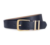 JASGOOD Women Leather Belt for Jeans Pants Fashion Ladies Leather Waist Belt Gold/Sliver Buckle Belt, Navy blue, Fit waist size 30"-35"