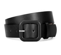 JASGOOD Women’s Leather Belt for Jeans Pants Candy Color Fashion Square Buckle Ladies Belts for Dresses, Black, Fits Waist Size 40"-45"