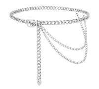 JASGOOD Women Waist Chain Belt Adjustable Weave Body Link Belts for Jeans Dresses Gold S