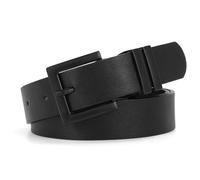 JASGOOD Women's Leather Belt for Jeans Pants Dresses Fashion Ladies Belt Square Gold/Silver Buckle Waist Belt for Women Black/Black Buckle M