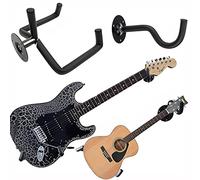 Jashem Guitar Wall Mount Acoustic Electric Classical Guitar, Ukulele, Banjo and Mandolin Wall Hanger Slat Wall Horizontal Guitar Holder Bass Stand Rack Hook (1 Pack)