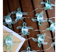 JASHIKA Beach Theme -Cute Green Sea Turtle String Lights- Ocean Fairy Decorative Lights- 10ft 30 LEDs -USB Powered -Multi-Function- Remote Control-Christmas -House Party- Bathroom -Baby Shower Decor