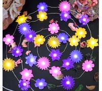 JASHIKA Flower Lights Cute Fairy String Lights Floral Room Decor Night Lights USB Plug in or Battery Power String Lights Indoor Remote Control 8.5ft 20LED