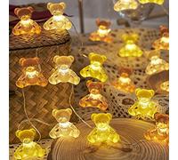 JASHIKA Teddy Bear String Lights Bear Fairy Decorative Lights Kids Party Suppliers 8.5ft 20LED Battery Operated Novelty Lighting Bedroom Wedding Camping Tent Baby Shower Birthday Party Christmas