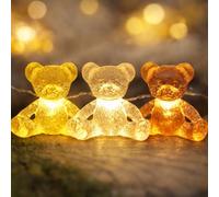JASHIKA Teddy Bear String Lights Bear Fairy Decorative Lights Kids Party Suppliers 8.5ft 20LED Battery Operated Novelty Lighting Bedroom Wedding Camping Tent Baby Shower Birthday Party Christmas