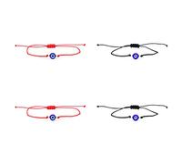 Jasimkiss 4/12Pcs Adjustable Red String Blue Evil Eye Bracelets for Women Men Handmade Charm Lucky Kabbalah Bracelets for Protection Friendship, 25.40 cm, String Resin Alloy, no gemstone