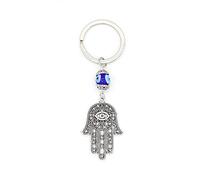 Jasimkiss Evil Eye Keychains Hamsa Hand keychains Protection Good Luck Amulet Charm Key Ring Bag Purse Accessories, C, Medium