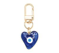 Jasimkiss Evil Eye Keychains Sweat-heart Keychains Protection Charm for Women Men Car Key Ring Bag Purse Accessories, Deep-blue, Medium