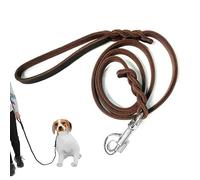JaSiTeBW Leather Dog Lead,Slip Lead For Dogs,Braided Brown Leather Pet Leash Long Dog Training Rope for Small to Medium Sized Dogs
