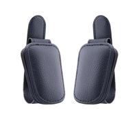 JASKFG Car Visor Sunglasses Holders, 2 Pcs, Magnetic, Leather, Glasses and Ticket Card Clip, Suitable for Car Interior Visor and Different Size Eyeglasses (2, Black)