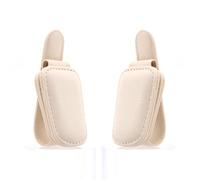 JASKFG Car Visor Sunglasses Holders, 2 Pcs, Magnetic, Leather, Glasses and Ticket Card Clip, Suitable for Car Interior Visor and Different Size Eyeglasses (2, Beige)