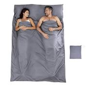 JASKFG Lightweight Sleeping Bag Liner Single & Double Camping Travel Sleep Sack for Backpacking Hotels & Hostels grey (grey, 160cmX210cm)