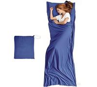 JASKFG Lightweight Sleeping Bag Liner Single & Double Camping Travel Sleep Sack for Backpacking Hotels & Hostels grey (blue, 75cmX210cm)