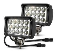 JASLITE 2PACK 6.3IN 12/24volt Super Bright 45W Led Work Lights Rectangular Foglight 4500LM Waterproof 4x6 Flood Offroad Lights Bar for Truck,Tractor,ATV,SUV,UTV,Trailer,Excavator,Heavy Equipment