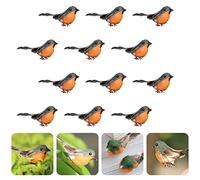 Jasmeko Artificial Robin Bird Clip on Bird - Red Cardinal, Christmas Tree Decor Ornament, Birds Crafts Sets for Tree Home Garden Outdoor Party Decorations (A1-12Pcs-Robin)