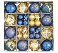 Jasmeko Christmas Tree Baubles Sets, 44pcs Colorful Shatterproof Tree Balls Ornaments for Xmas Decoration (B)