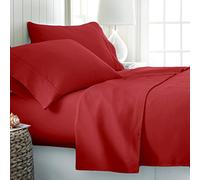 Jasmin Elinor 100% Egyptian Cotton 200 Thread Count Extra Deep 16" / 40CM Fitted Sheet (Double, Red)
