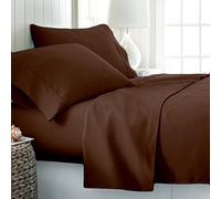 Jasmin Elinor 100% Egyptian Cotton 200 Thread Count Extra Deep 16" / 40CM Fitted Sheet (Small Double, Chocolate)
