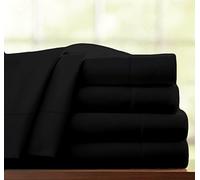 Jasmin Elinor 100% EGYPTIAN COTTON 4PC 300 THREAD COUNT HOTEL QUALITY BEDDING BED SET DUVET COVER WITH PILLOWCASES FITTED SHEET (Super King, Black)