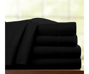 Jasmin Elinor 100% EGYPTIAN COTTON 5PC 500 THREAD COUNT HOTEL QUALITY BEDDING BED SET DUVET COVER WITH PILLOWCASES FITTED & FLAT SHEET (King, Black)