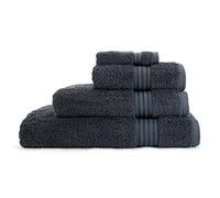 Jasmin Elinor LUXURY SUPREME 500 GSM 100% EGYPTIAN COTTON SATIN STRIPE TOWELS (Hand Towel, Charcoal)