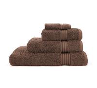 Jasmin Elinor LUXURY SUPREME 600 GSM 100% EGYPTIAN COTTON SATIN STRIPE TOWELS (Bath Sheet, Chocolate Brown)